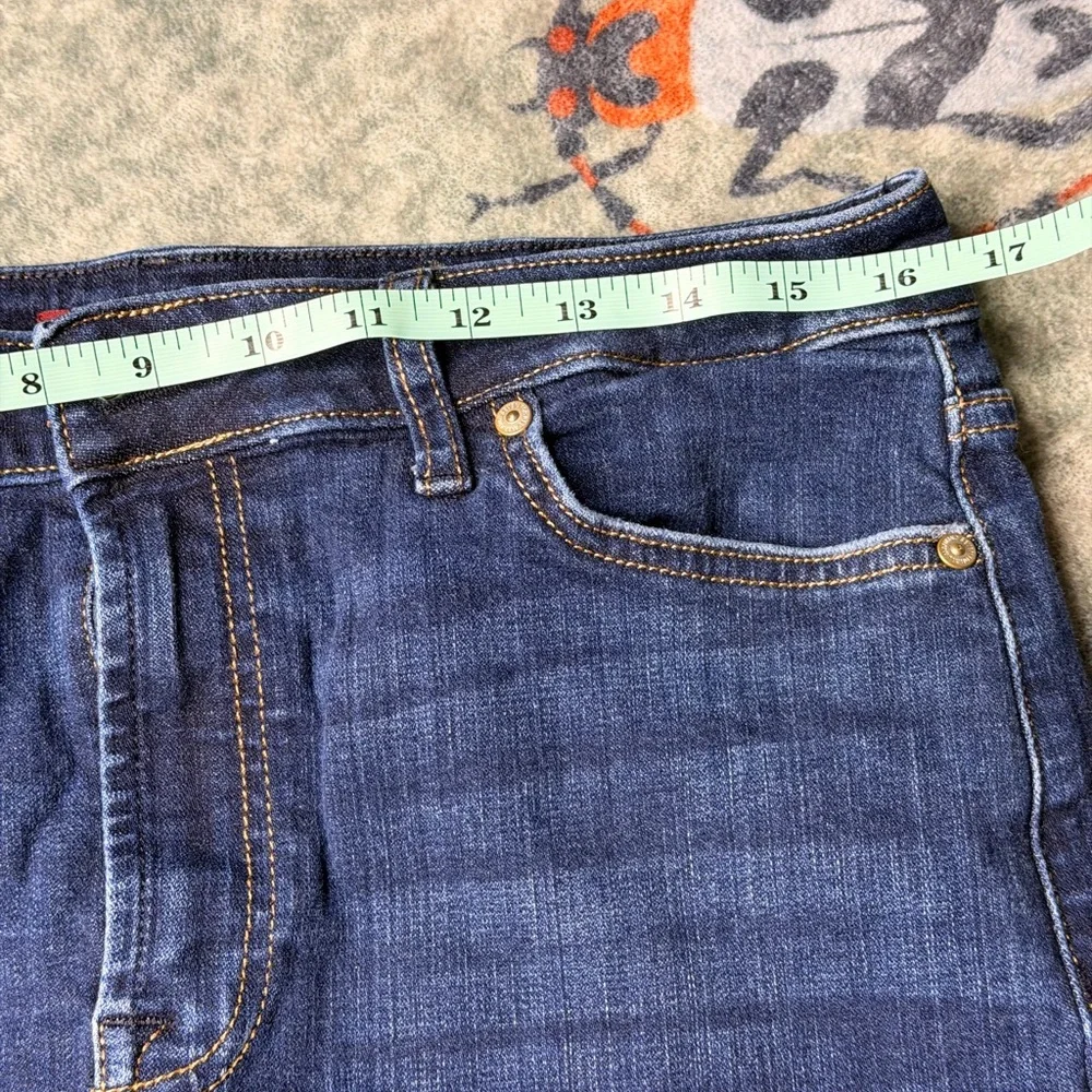 7 For All Mankind Dark Blue Denim Skirt - Picture 6 of 7